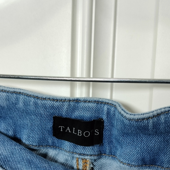 Talbots Light Blue Women's Jeans with Gold Buttons - Picture 4 of 8